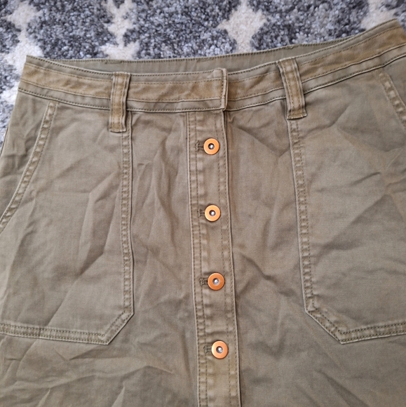 Anthropologie Pilcro and the Letterpress Olive Cargo Utility Skirt 4 - Picture 7 of 11